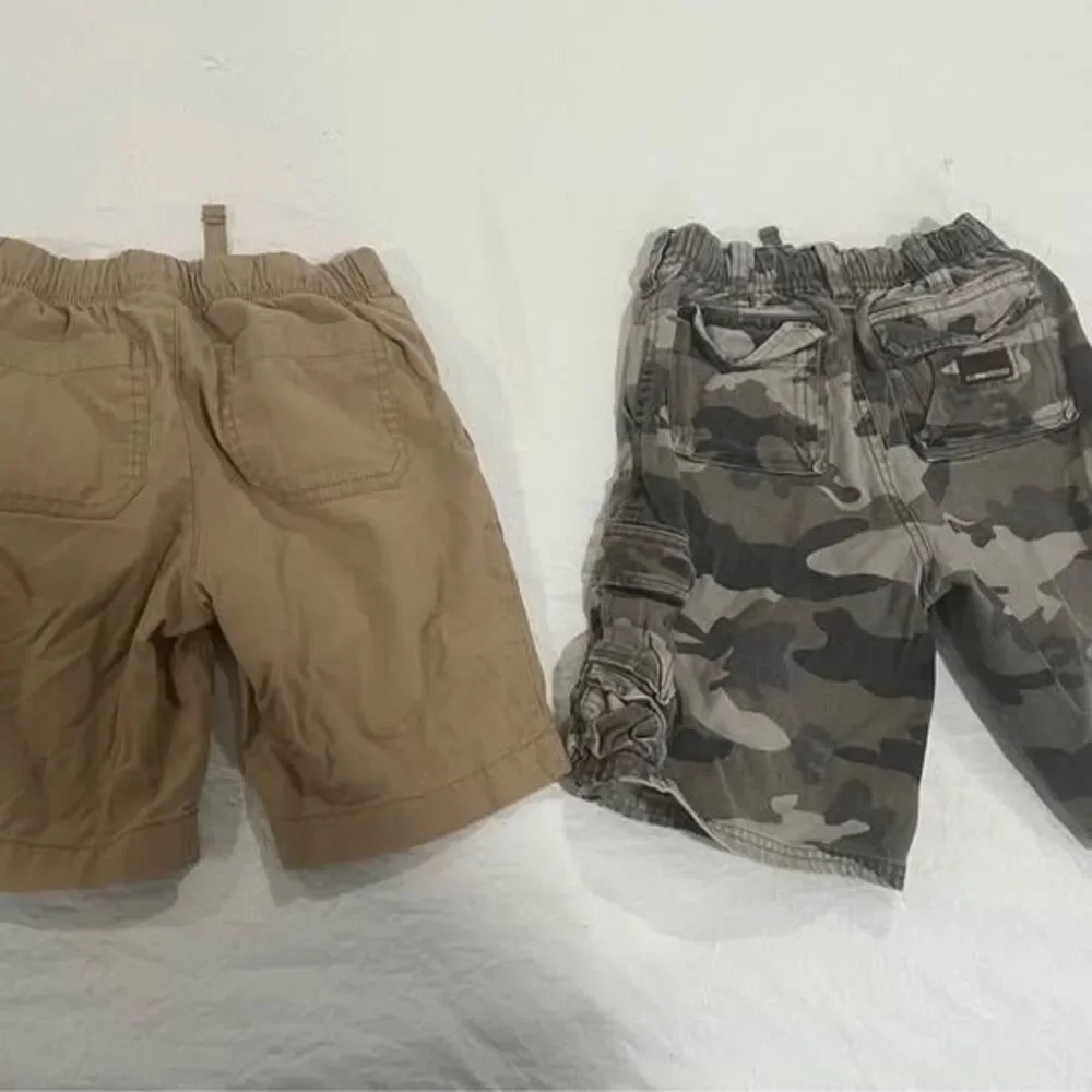 Boys' Size 6 Short -khaki Brown & Camo (Wonder Nation & Children's Place) 2 pair